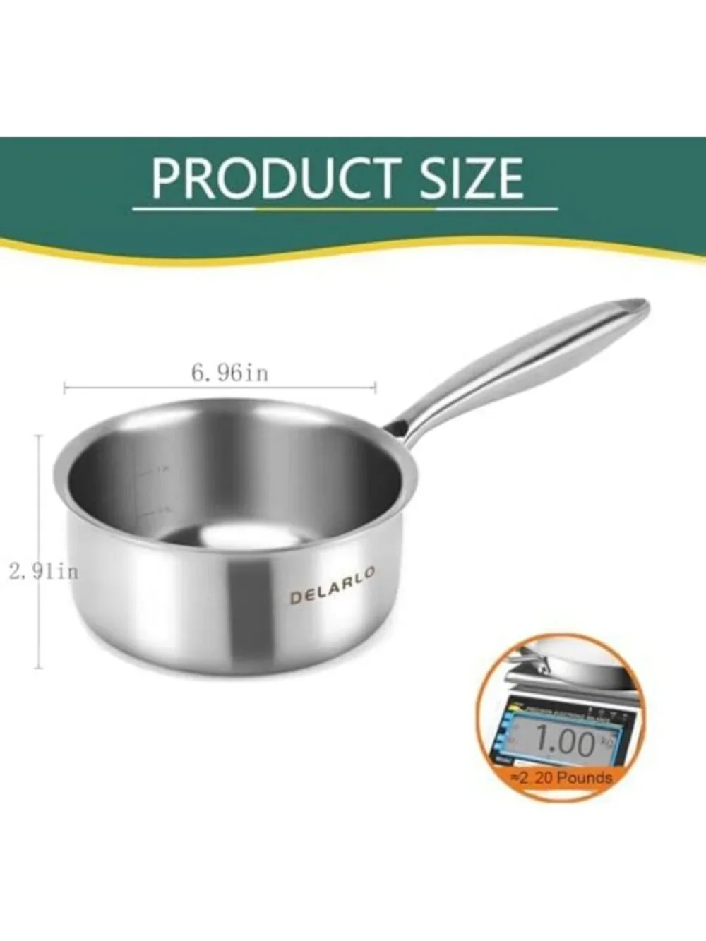 Tri-Ply Stainless Steel 1.5 Quart Saucepan with Lid - Durable, Versatile